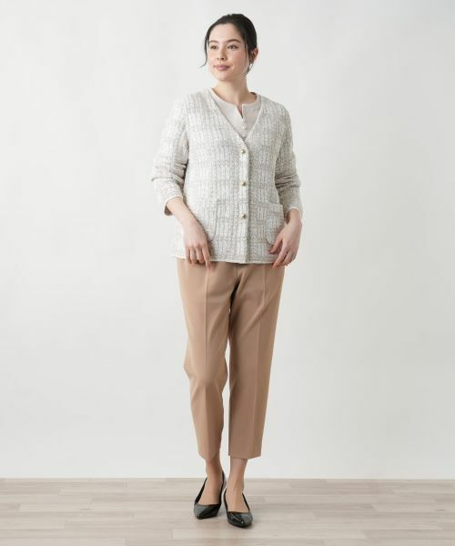 Leilian PLUS HOUSE / レリアンプラスハウス テーラードジャケット | 【店舗人気】Vネックニットジャケット | 詳細1