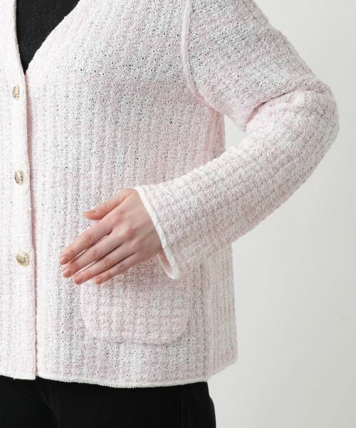Leilian PLUS HOUSE / レリアンプラスハウス テーラードジャケット | 【店舗人気】Vネックニットジャケット | 詳細12