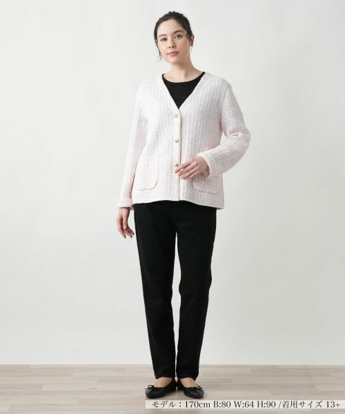 Leilian PLUS HOUSE / レリアンプラスハウス テーラードジャケット | 【店舗人気】Vネックニットジャケット | 詳細4