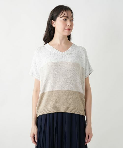 Leilian PLUS HOUSE / レリアンプラスハウス ニット・セーター | 【店舗人気】ラメ配色Vネックニット【LE TRICOT PERUGIA】 | 詳細4