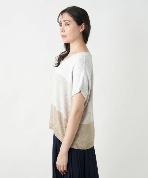Leilian PLUS HOUSE / レリアンプラスハウス ニット・セーター | 【店舗人気】ラメ配色Vネックニット【LE TRICOT PERUGIA】 | 詳細5
