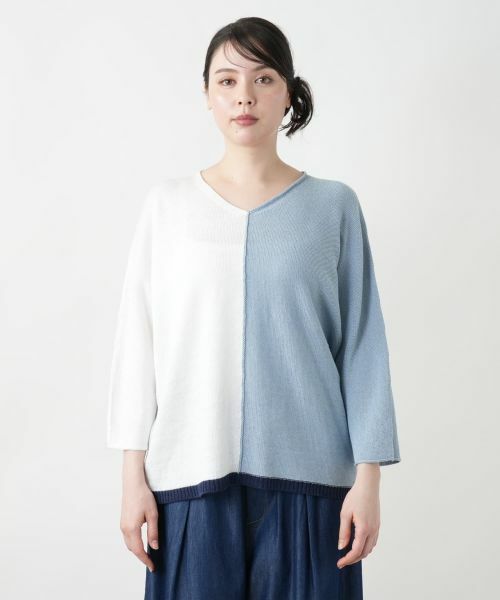 Leilian PLUS HOUSE / レリアンプラスハウス ニット・セーター | 配色Vネックニット【LE TRICOT PERUGIA】 | 詳細10