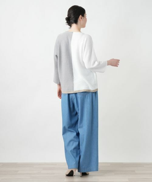 Leilian PLUS HOUSE / レリアンプラスハウス ニット・セーター | 配色Vネックニット【LE TRICOT PERUGIA】 | 詳細3