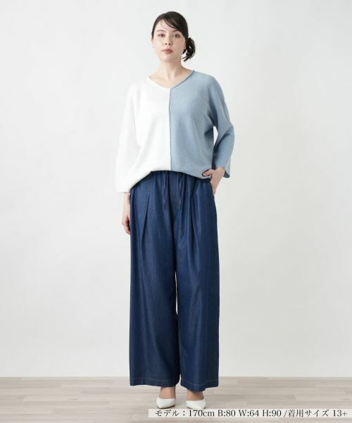 Leilian PLUS HOUSE / レリアンプラスハウス ニット・セーター | 配色Vネックニット【LE TRICOT PERUGIA】 | 詳細7