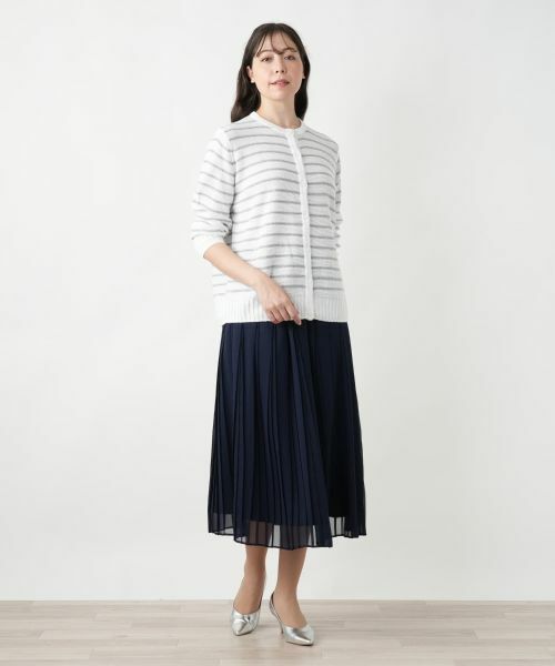 Leilian PLUS HOUSE / レリアンプラスハウス カーディガン・ボレロ | 【店舗人気】ボーダークルーネックカーディガン【LE TRICOT PERUGIA】 | 詳細1