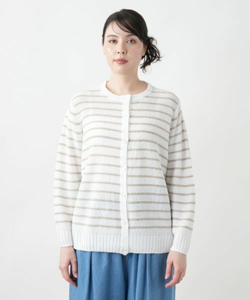 Leilian PLUS HOUSE / レリアンプラスハウス カーディガン・ボレロ | 【店舗人気】ボーダークルーネックカーディガン【LE TRICOT PERUGIA】 | 詳細7