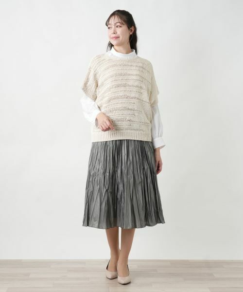 Leilian PLUS HOUSE / レリアンプラスハウス ニット・セーター | 【店舗人気】ランダムボーダーニット | 詳細1