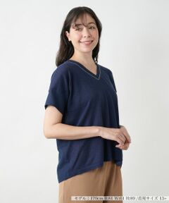 Leilian PLUS HOUSE / レリアンプラスハウス ニット・セーター | 【店舗人気】切替Vネックニット【LE TRICOT PERUGIA】