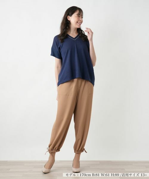 Leilian PLUS HOUSE / レリアンプラスハウス ニット・セーター | 【店舗人気】切替Vネックニット【LE TRICOT PERUGIA】 | 詳細1