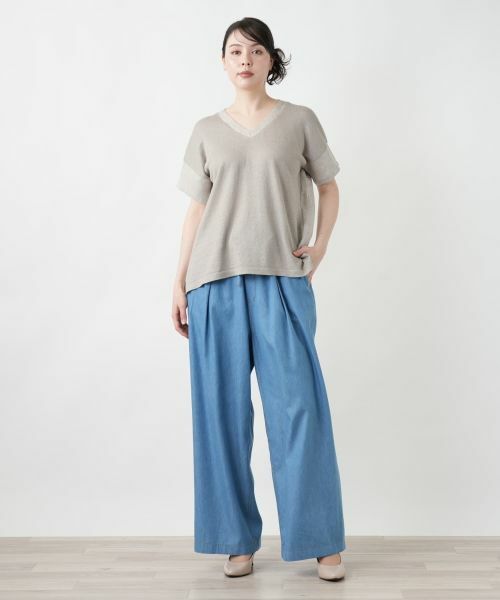 Leilian PLUS HOUSE / レリアンプラスハウス ニット・セーター | 【店舗人気】切替Vネックニット【LE TRICOT PERUGIA】 | 詳細12