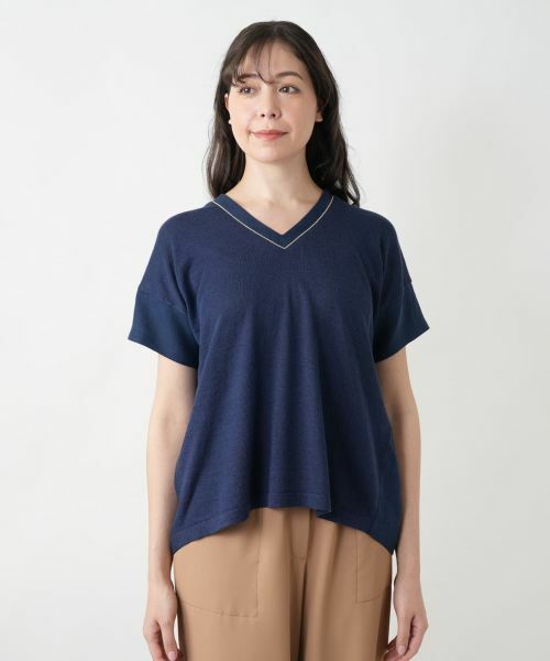 Leilian PLUS HOUSE / レリアンプラスハウス ニット・セーター | 【店舗人気】切替Vネックニット【LE TRICOT PERUGIA】 | 詳細4