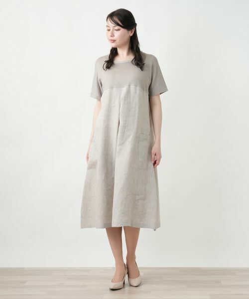 Leilian PLUS HOUSE / レリアンプラスハウス ドレス | ニット切替ワンピース【LE TRICOT PERUGIA】 | 詳細1
