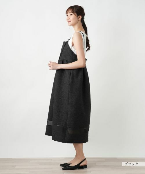 Leilian PLUS HOUSE / レリアンプラスハウス ロング・マキシ丈ワンピース | 【店舗人気】シアー切替キャミワンピース【NEMIKA】 | 詳細17