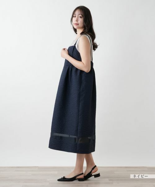 Leilian PLUS HOUSE / レリアンプラスハウス ロング・マキシ丈ワンピース | 【店舗人気】シアー切替キャミワンピース【NEMIKA】 | 詳細2