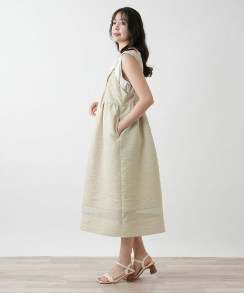 Leilian PLUS HOUSE / レリアンプラスハウス ロング・マキシ丈ワンピース | 【店舗人気】シアー切替キャミワンピース【NEMIKA】 | 詳細5