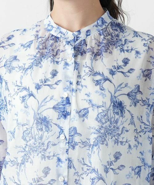 Leilian PLUS HOUSE / レリアンプラスハウス シャツ・ブラウス | 【店舗人気】フラワー柄バンドカラーブラウス | 詳細10