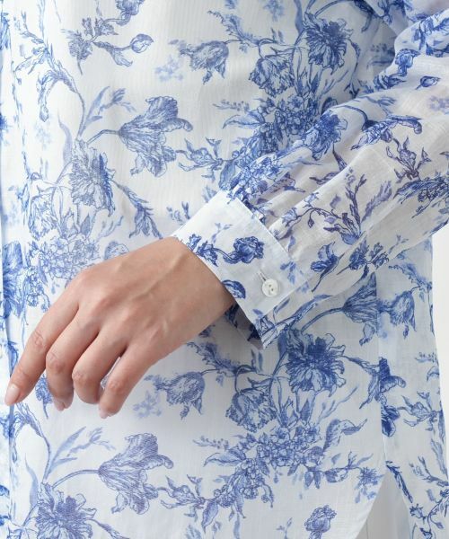 Leilian PLUS HOUSE / レリアンプラスハウス シャツ・ブラウス | 【店舗人気】フラワー柄バンドカラーブラウス | 詳細13