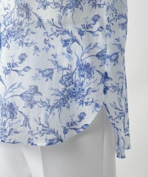 Leilian PLUS HOUSE / レリアンプラスハウス シャツ・ブラウス | 【店舗人気】フラワー柄バンドカラーブラウス | 詳細14