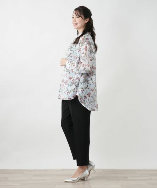 Leilian PLUS HOUSE / レリアンプラスハウス シャツ・ブラウス | 【店舗人気】フラワー柄バンドカラーブラウス | 詳細2