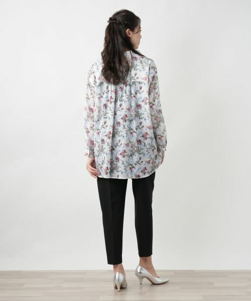 Leilian PLUS HOUSE / レリアンプラスハウス シャツ・ブラウス | 【店舗人気】フラワー柄バンドカラーブラウス | 詳細3