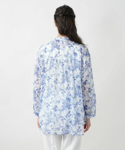 Leilian PLUS HOUSE / レリアンプラスハウス シャツ・ブラウス | 【店舗人気】フラワー柄バンドカラーブラウス | 詳細9