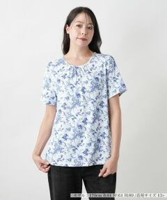 Leilian PLUS HOUSE / レリアンプラスハウス カットソー | 【店舗人気】フラワー柄クルーネックカットソー