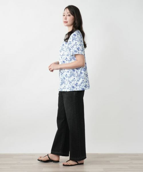 Leilian PLUS HOUSE / レリアンプラスハウス カットソー | 【店舗人気】フラワー柄クルーネックカットソー | 詳細2