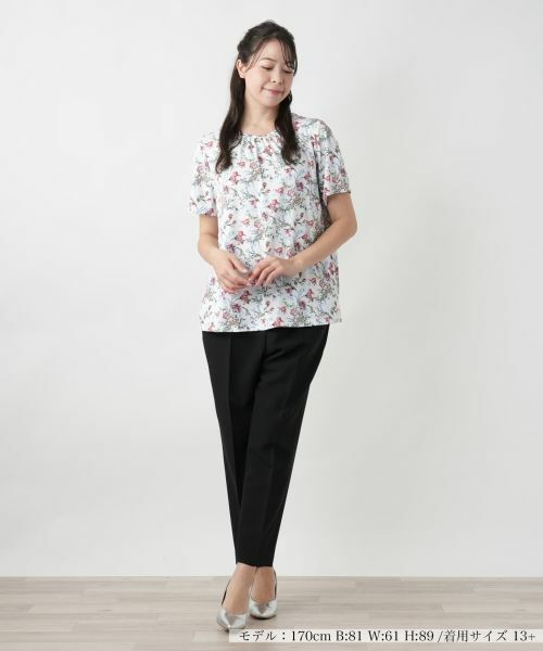 Leilian PLUS HOUSE / レリアンプラスハウス カットソー | 【店舗人気】フラワー柄クルーネックカットソー | 詳細4