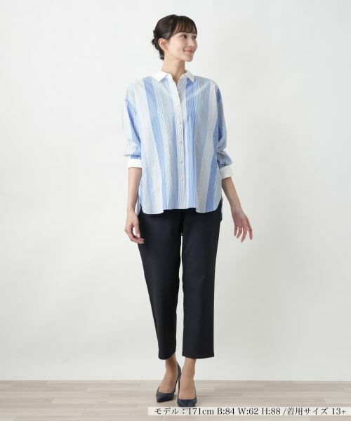 Leilian PLUS HOUSE / レリアンプラスハウス シャツ・ブラウス | 【店舗人気】ストライプブラウス | 詳細1