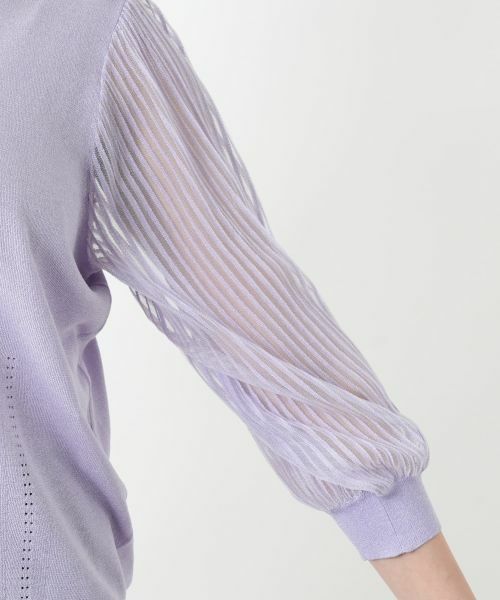 Leilian PLUS HOUSE / レリアンプラスハウス ニット・セーター | 【店舗人気】シアープリーツ切替ニット【BOURGE】 | 詳細12