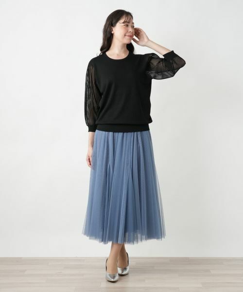 Leilian PLUS HOUSE / レリアンプラスハウス ニット・セーター | 【店舗人気】シアープリーツ切替ニット【BOURGE】 | 詳細15