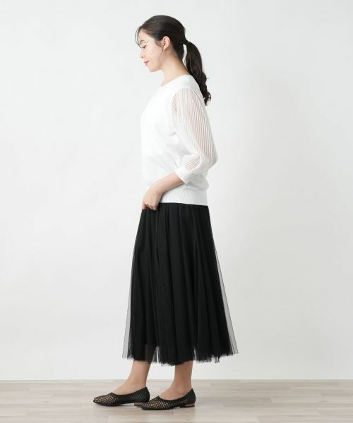 Leilian PLUS HOUSE / レリアンプラスハウス ニット・セーター | 【店舗人気】シアープリーツ切替ニット【BOURGE】 | 詳細2