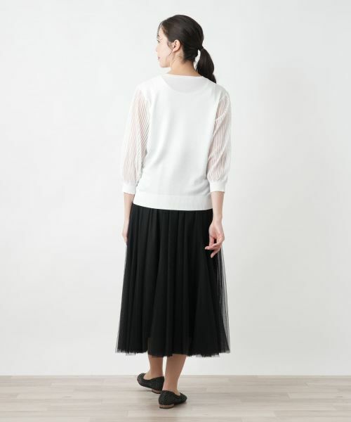 Leilian PLUS HOUSE / レリアンプラスハウス ニット・セーター | 【店舗人気】シアープリーツ切替ニット【BOURGE】 | 詳細3