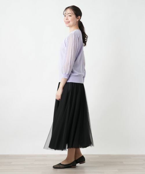 Leilian PLUS HOUSE / レリアンプラスハウス ニット・セーター | 【店舗人気】シアープリーツ切替ニット【BOURGE】 | 詳細5