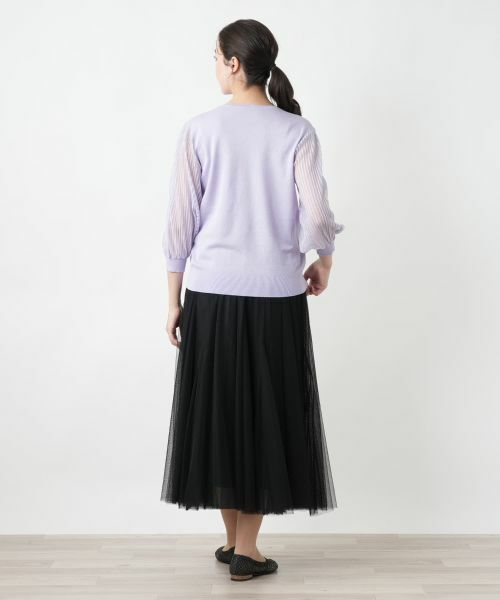 Leilian PLUS HOUSE / レリアンプラスハウス ニット・セーター | 【店舗人気】シアープリーツ切替ニット【BOURGE】 | 詳細6