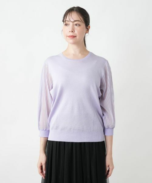 Leilian PLUS HOUSE / レリアンプラスハウス ニット・セーター | 【店舗人気】シアープリーツ切替ニット【BOURGE】 | 詳細7