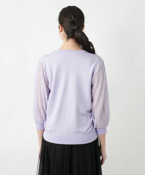 Leilian PLUS HOUSE / レリアンプラスハウス ニット・セーター | 【店舗人気】シアープリーツ切替ニット【BOURGE】 | 詳細9