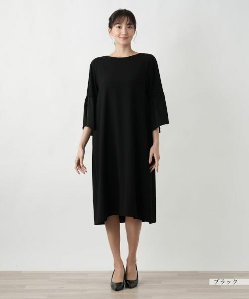 Leilian PLUS HOUSE / レリアンプラスハウス ドレス | 【店舗人気】フレアスリーブワンピ−ス | 詳細1