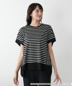 Leilian PLUS HOUSE / レリアンプラスハウス カットソー | 【店舗人気】ボーダー切替カットソー【プラス企画】