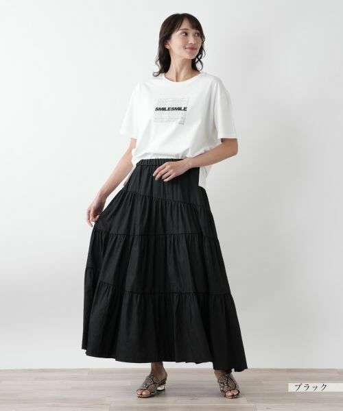 Leilian PLUS HOUSE / レリアンプラスハウス ミニ・ひざ丈スカート | ティアードロングスカート【プラス企画】 | 詳細1