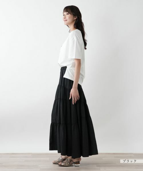 Leilian PLUS HOUSE / レリアンプラスハウス ミニ・ひざ丈スカート | ティアードロングスカート【プラス企画】 | 詳細2