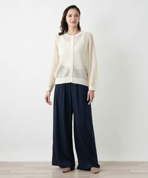 Leilian PLUS HOUSE / レリアンプラスハウス カーディガン・ボレロ | 【店舗人気】メッシュ編みカーディガン | 詳細1