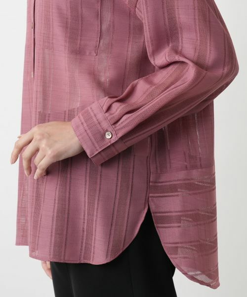 Leilian PLUS HOUSE / レリアンプラスハウス シャツ・ブラウス | 透かしストライプブラウス | 詳細12