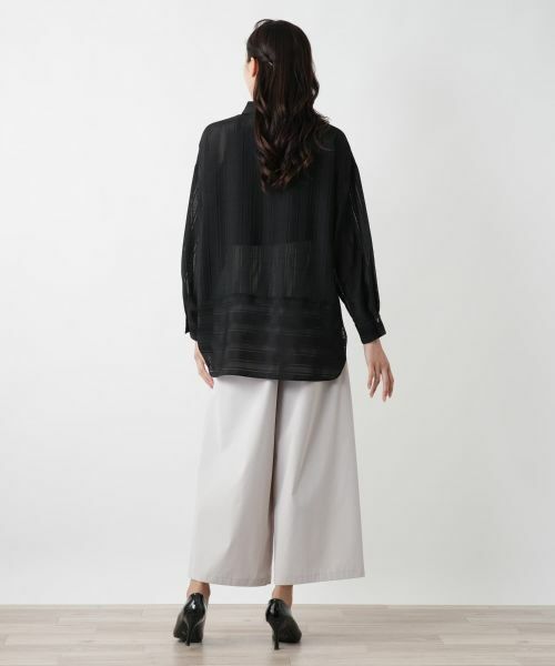 Leilian PLUS HOUSE / レリアンプラスハウス シャツ・ブラウス | 透かしストライプブラウス | 詳細3