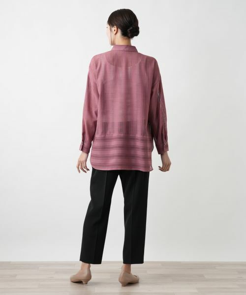 Leilian PLUS HOUSE / レリアンプラスハウス シャツ・ブラウス | 透かしストライプブラウス | 詳細6