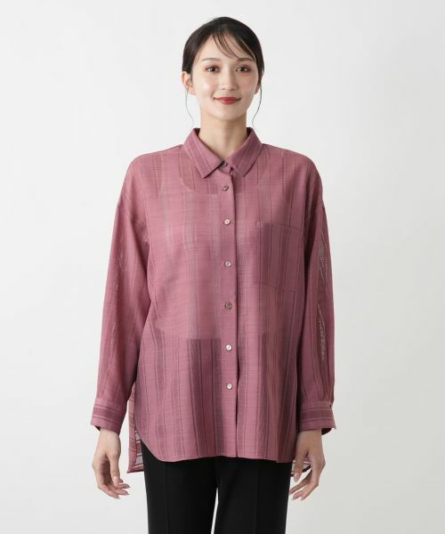Leilian PLUS HOUSE / レリアンプラスハウス シャツ・ブラウス | 透かしストライプブラウス | 詳細7