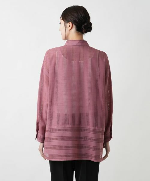 Leilian PLUS HOUSE / レリアンプラスハウス シャツ・ブラウス | 透かしストライプブラウス | 詳細9