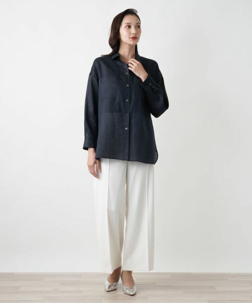 Leilian PLUS HOUSE / レリアンプラスハウス シャツ・ブラウス | 【店舗人気】麻ブラウス | 詳細1