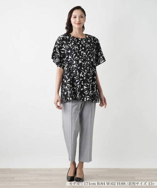 Leilian PLUS HOUSE / レリアンプラスハウス シャツ・ブラウス | フラワープリントブラウス | 詳細1