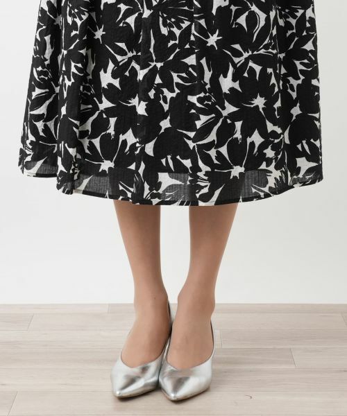 Leilian PLUS HOUSE / レリアンプラスハウス ミニ・ひざ丈スカート | プリントフレアスカート | 詳細10
